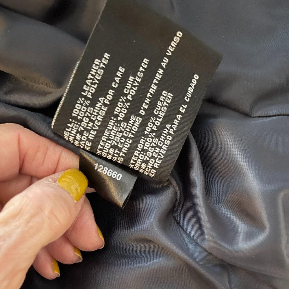Michael Kors Black Leather Moto Jacket XS - Picture 9 of 16